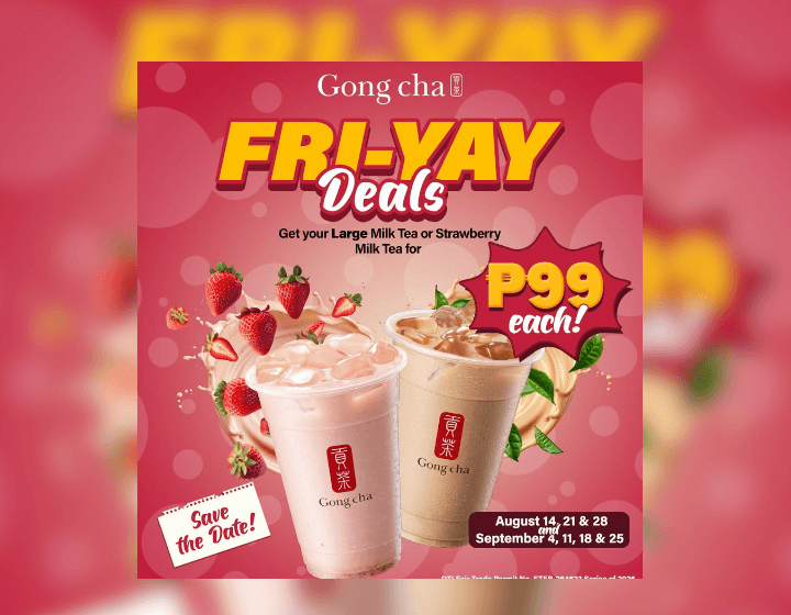 Large Milk Tea or Strawberry Milk Tea for just ₱99 each!