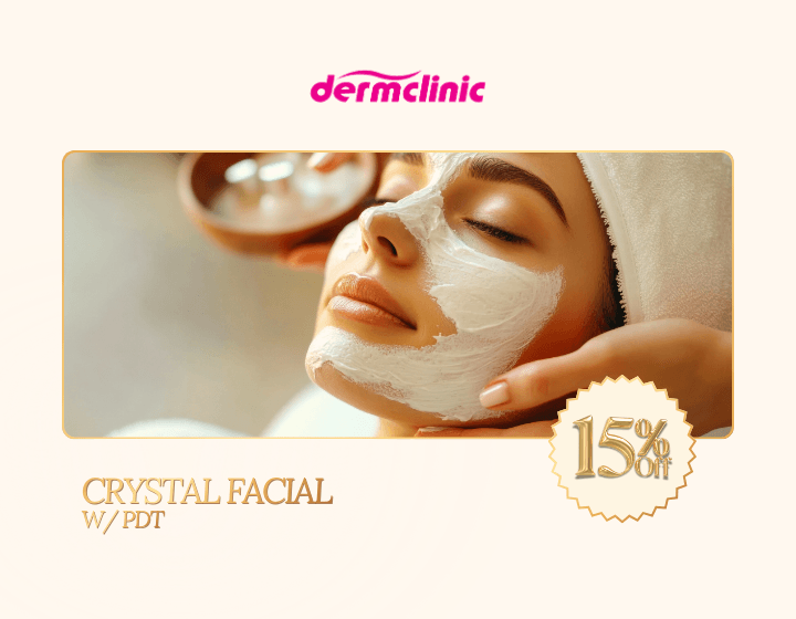 15% OFF Crystal Facial + PDT