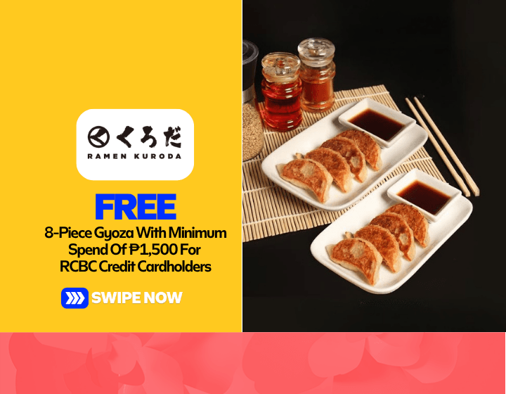 Free 8-Piece Gyoza With Minimum Spend Of P1,500 For RCBC Credit Cardholders