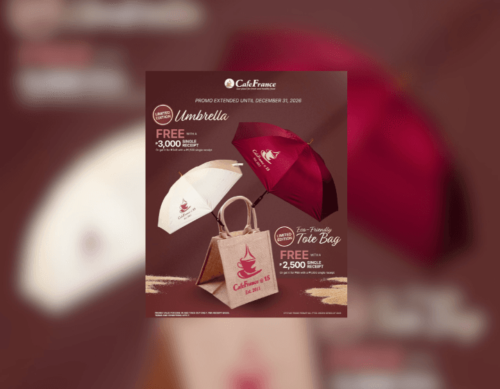 FREE Limited Edition Umbrella with a minimun spend of P3,000