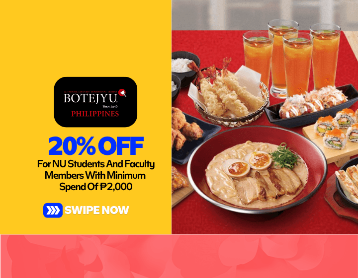 20% Off For NU Students And Faculty Members With Minimum Spend Of P2,000